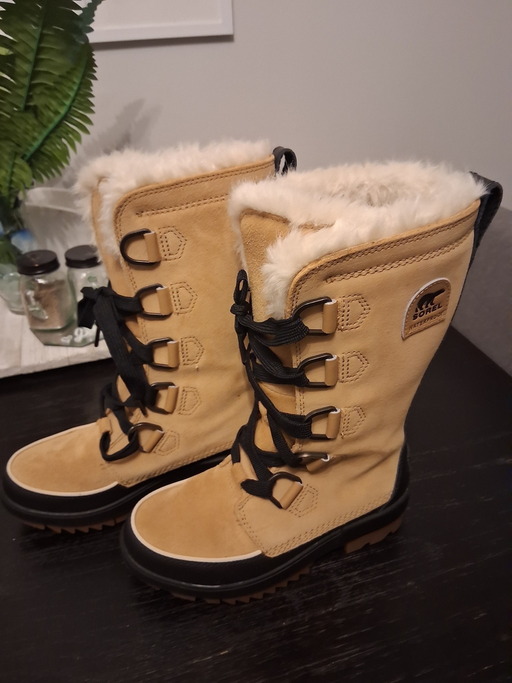 Sorel Women's Cream Faux Fur Lined Winter Boot